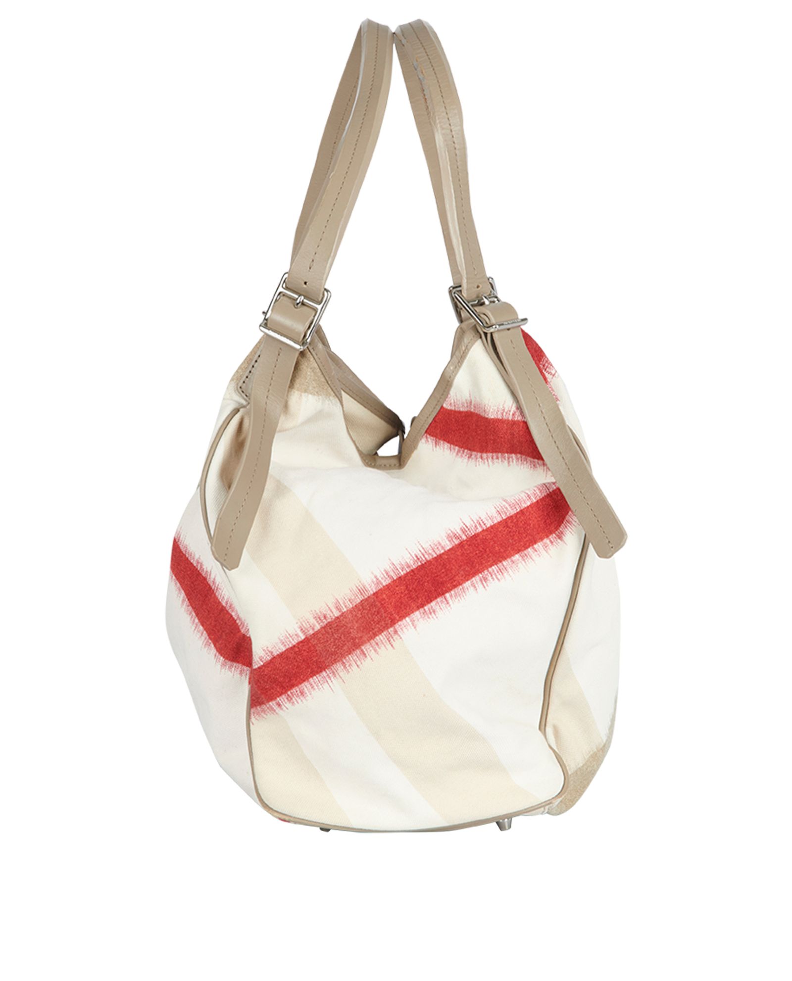 Mega Check, &pound;110, Handbags, Beige/Red, Leather/Nylon (Polymer), Side view